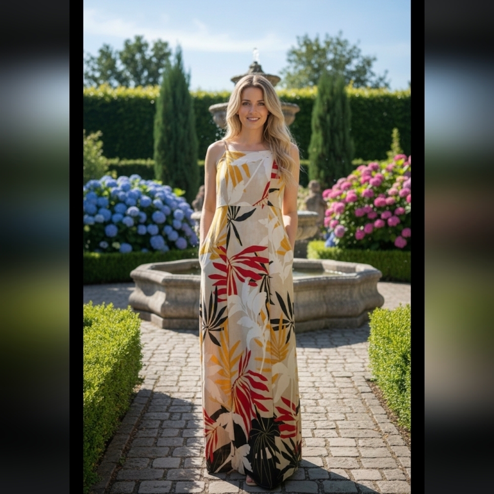 NWOT Rachel Zoe Tropical Print Maxi Dress Size S. - Picture 3 of 16